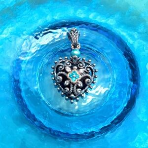 Barbara Bixby Designer Sterling Silver, 18k,  Onyx, Apatite, Pearl Pendant❣️